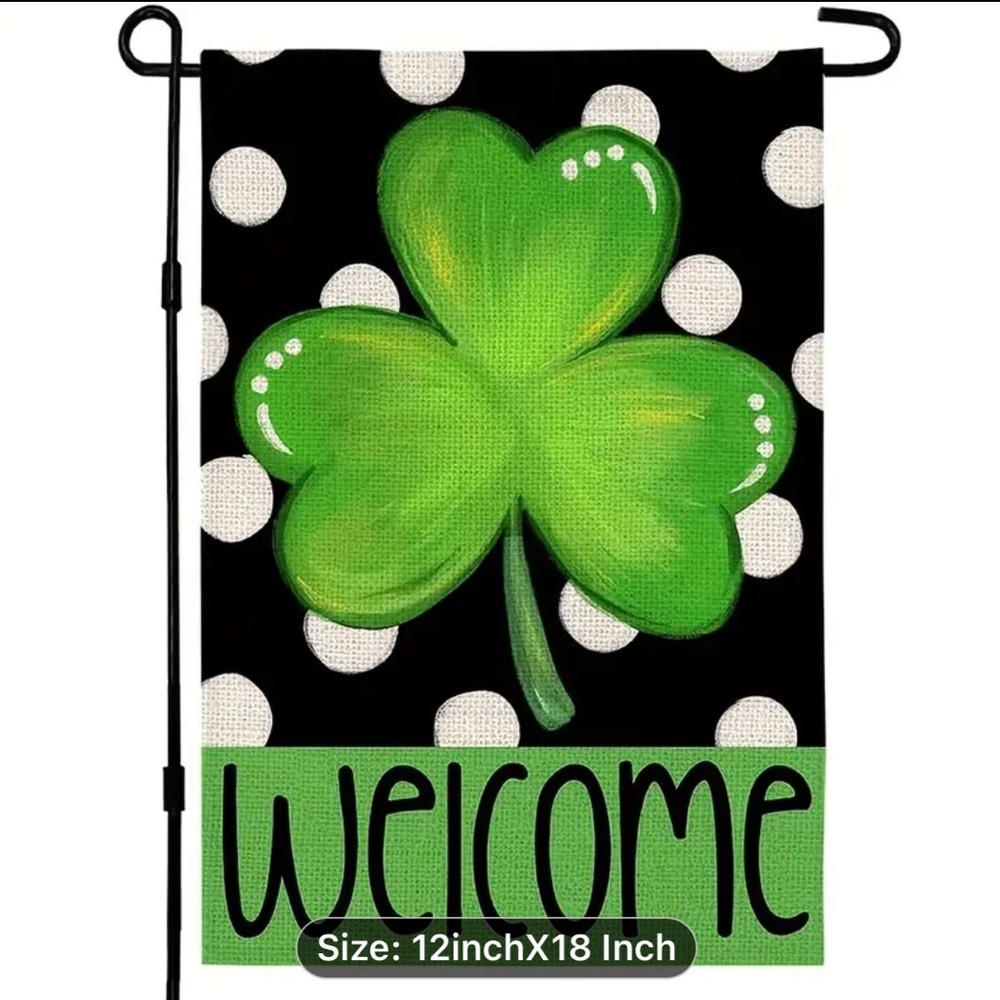 St. Patrick’s Day Garden Flag with Shamrock